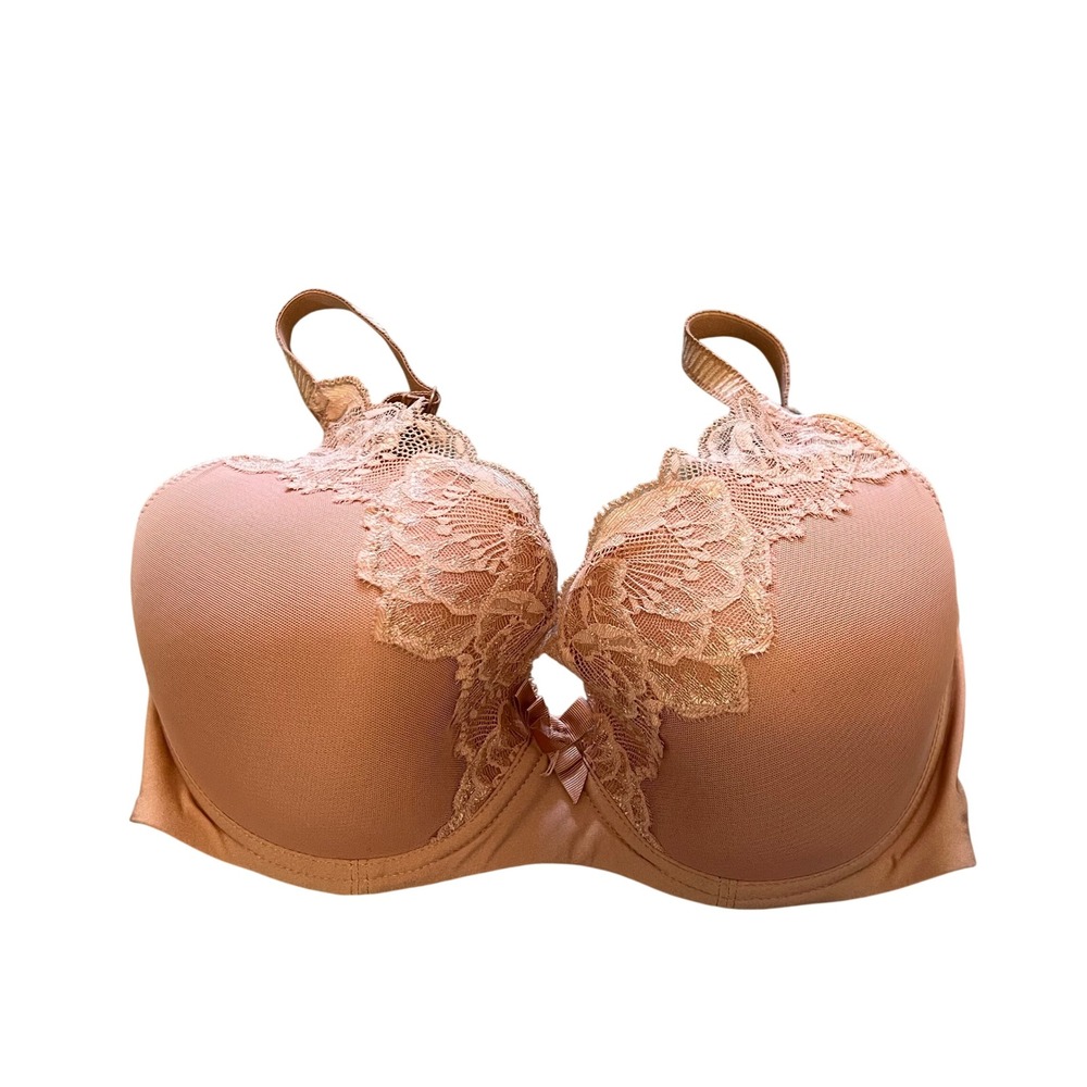 Chantelle C Magnifique Sexy Underwire Bra Peach Pink Lace 32DDDD C67620 0DB